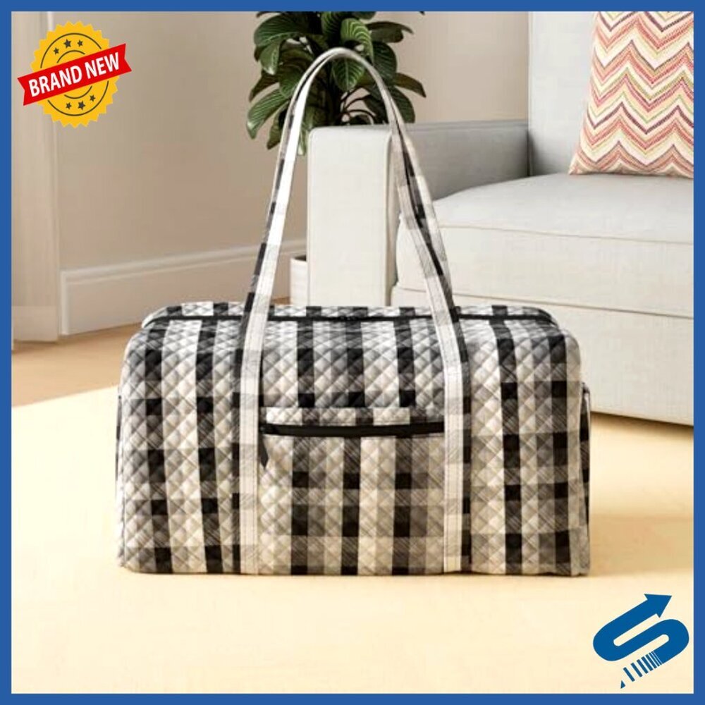 Large Recycled Cotton Travel Duffel Bag, 50L Capacity, Machine Washable - Picture 2 of 6